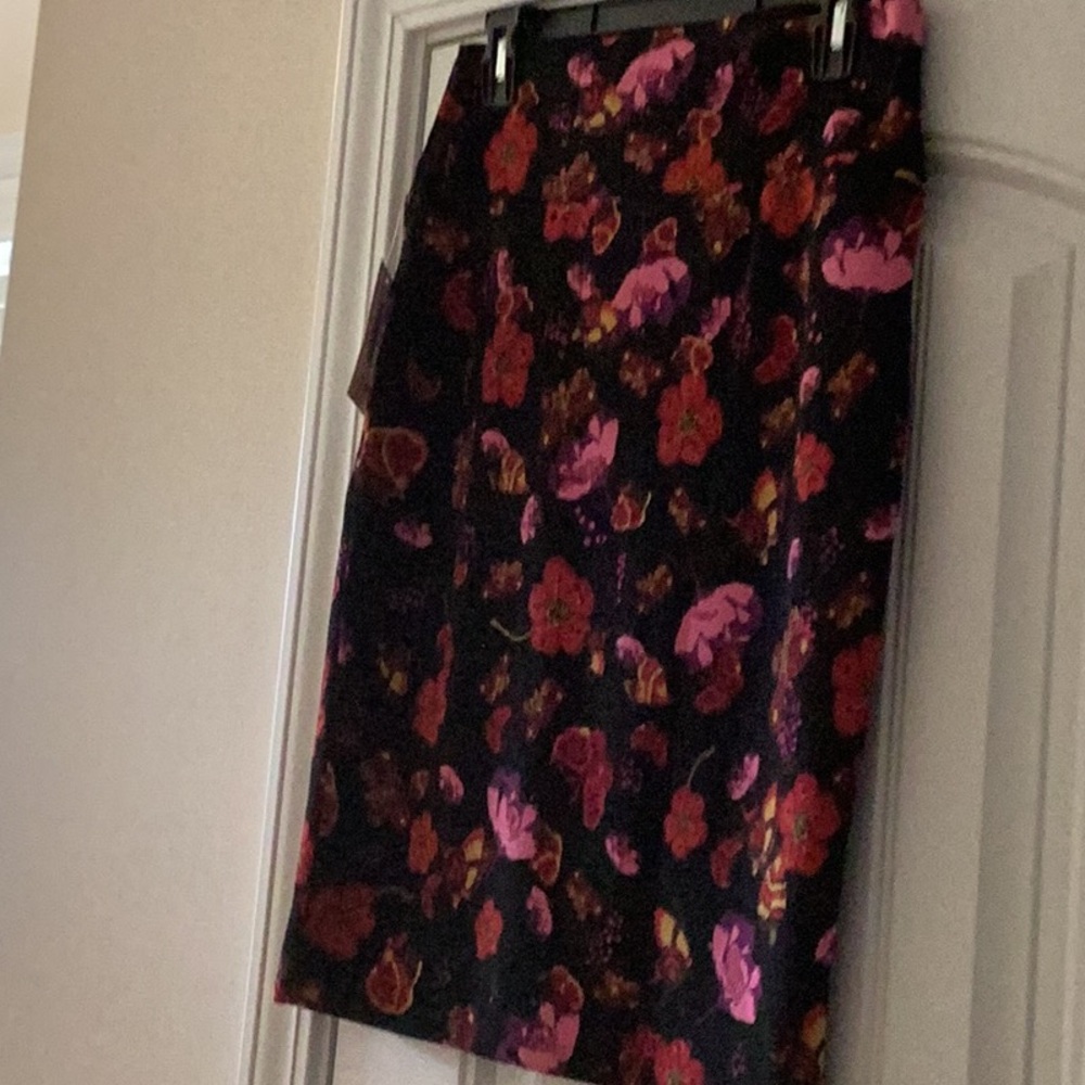 LuLaRoe Pink and Red Sequin Pencil Skirt